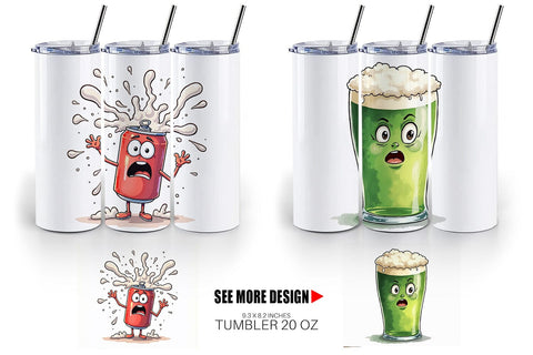 Tumbler 70s Green Mascot Sublimation artnoy 