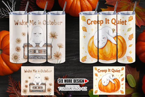 Tumbler 70s Moody Monday Ghost Background Sublimation artnoy 