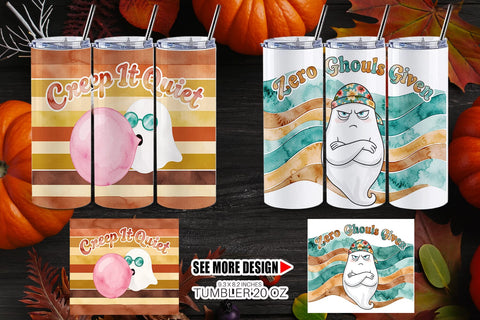 Tumbler 70s Moody Monday Ghost Background Sublimation artnoy 