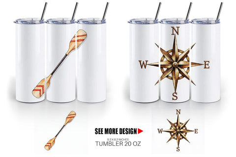 Tumbler 70s Retro Summer Camp Watercolor Sublimation artnoy 