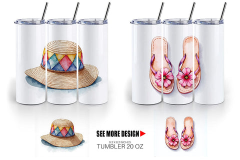 Tumbler 90s Beach Essentials Sublimation artnoy 