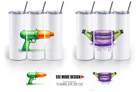 Tumbler 90s Beach Essentials Sublimation artnoy 