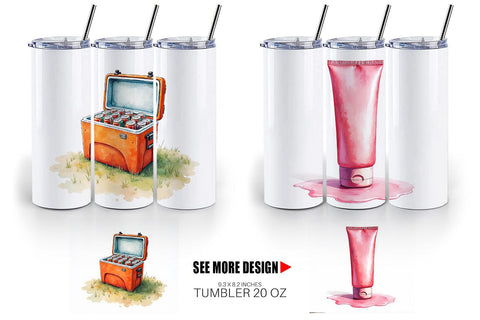 Tumbler 90s Beach Essentials Sublimation artnoy 