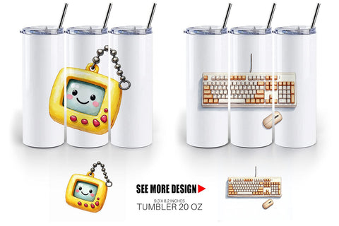 Tumbler 90s Tech Gadgets Sublimation artnoy 