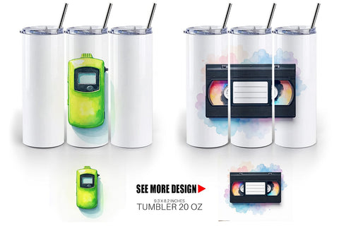 Tumbler 90s Tech Gadgets Sublimation artnoy 