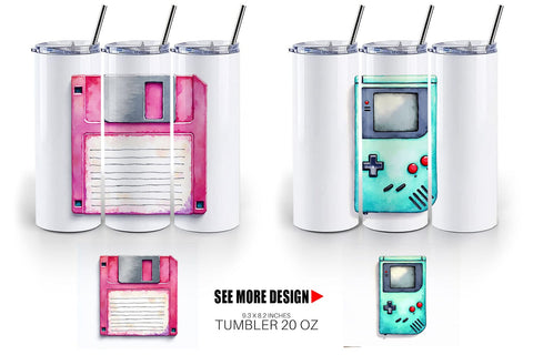 Tumbler 90s Tech Gadgets Sublimation artnoy 