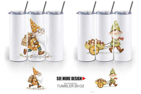 Tumbler Acorn Gnome Delivery Sublimation artnoy 