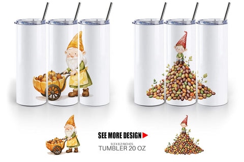Tumbler Acorn Gnome Delivery Sublimation artnoy 