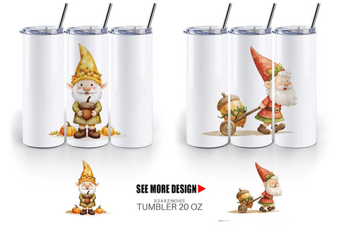 Tumbler Acorn Gnome Delivery Sublimation artnoy 