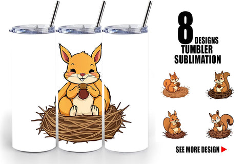 Tumbler Acorn Squirrel Sublimation artnoy 