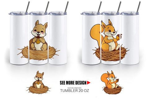 Tumbler Acorn Squirrel Sublimation artnoy 