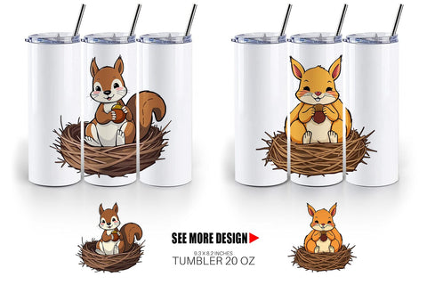 Tumbler Acorn Squirrel Sublimation artnoy 