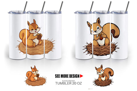 Tumbler Acorn Squirrel Sublimation artnoy 