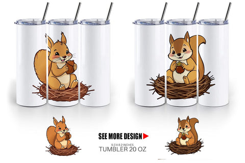 Tumbler Acorn Squirrel Sublimation artnoy 