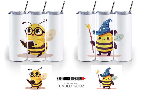 Tumbler Adorable Bee Sublimation artnoy 