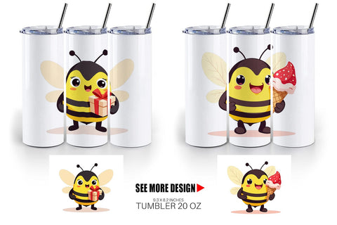 Tumbler Adorable Bee Sublimation artnoy 
