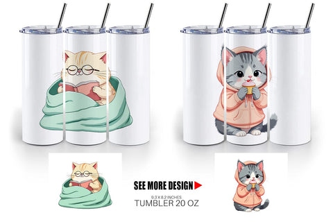 Tumbler Adorable Cat Sublimation artnoy 
