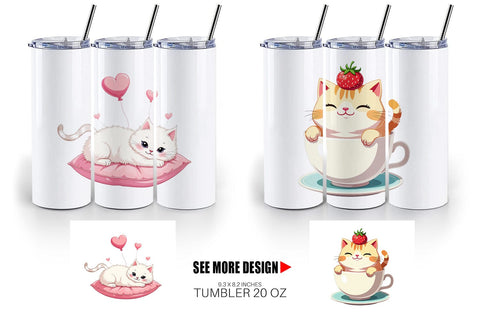 Tumbler Adorable Cat Sublimation artnoy 