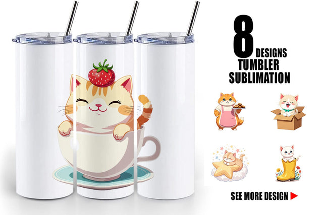Tumbler Adorable Cat Sublimation artnoy 