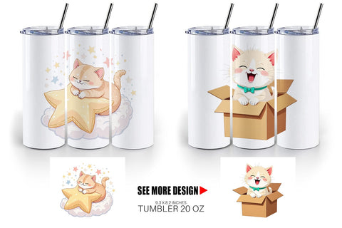 Tumbler Adorable Cat Sublimation artnoy 