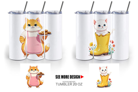 Tumbler Adorable Cat Sublimation artnoy 