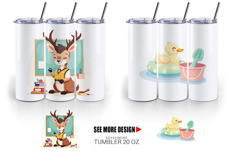 Tumbler Adorable School Summer Sublimation artnoy 