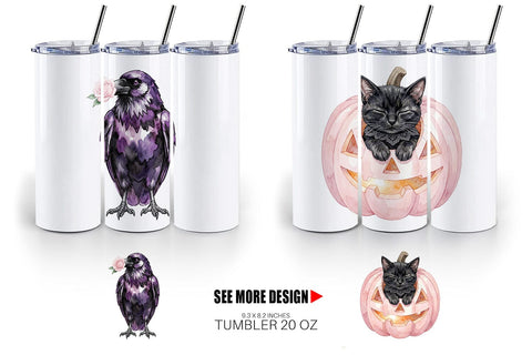 Tumbler Adorable Spooky Coquette Animals Sublimation artnoy 
