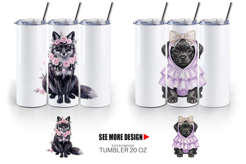 Tumbler Adorable Spooky Coquette Animals Sublimation artnoy 