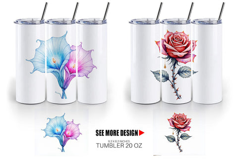 Tumbler Alien Botany Cosmic Love Flora Sublimation artnoy 