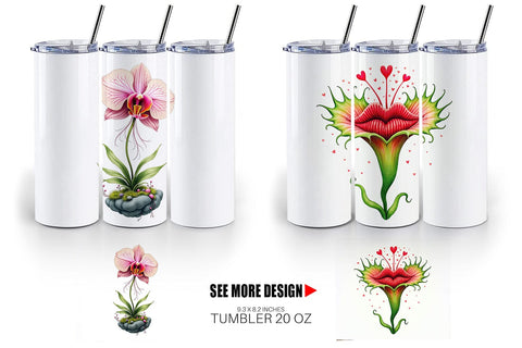 Tumbler Alien Botany Cosmic Love Flora Sublimation artnoy 