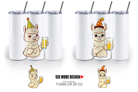 Tumbler Alpaca Beer Day Sublimation artnoy 