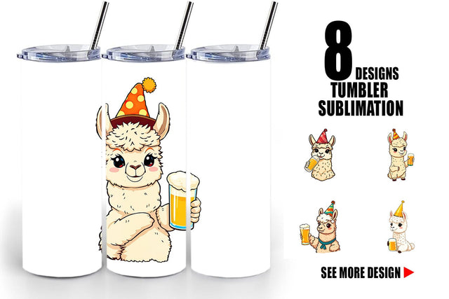 Tumbler Alpaca Beer Day Sublimation artnoy 