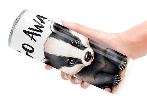 Tumbler Angry Forest Animal Watercolor Art Sublimation artnoy 