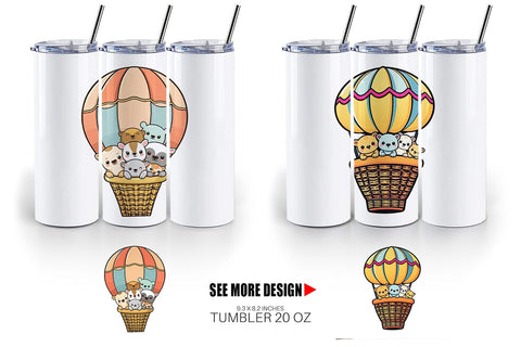 Tumbler Animal Hot Air Balloon Sublimation artnoy 