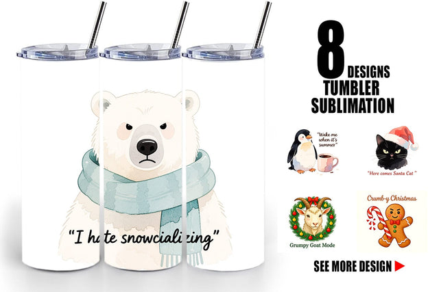 Tumbler Anti Christmas Grumpy Sublimation artnoy 