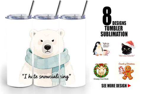 Tumbler Anti Christmas Grumpy Sublimation artnoy 