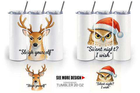 Tumbler Anti Christmas Grumpy Sublimation artnoy 