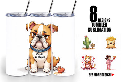 Tumbler Anti-Valentine's Sassy Singles Watercolor Sublimation artnoy 
