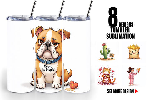 Tumbler Anti-Valentine's Sassy Singles Watercolor Sublimation artnoy 