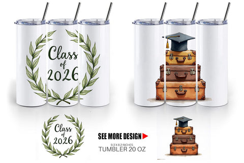 Tumbler Antique Floral Graduation Elements & Scrolls Sublimation artnoy 