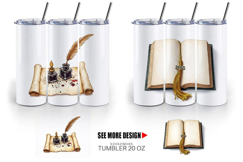 Tumbler Antique Floral Graduation Elements & Scrolls Sublimation artnoy 