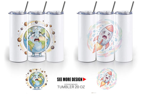 Tumbler Anxious Space Rocket and Planet Sublimation artnoy 