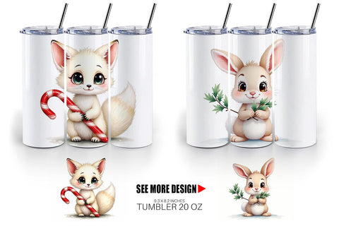 Tumbler Arctic Antics Holiday Vintage Polar Animals Sublimation artnoy 