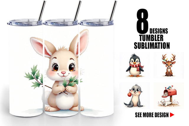 Tumbler Arctic Antics Holiday Vintage Polar Animals Sublimation artnoy 