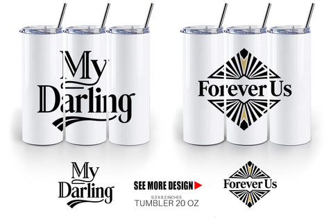 Tumbler Art Deco Valentine Elegant Quotes Sublimation artnoy 