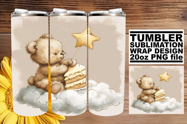 Tumbler Art with Watercolor Nursery Bears - Lovely Creations Sublimation afrosvg 