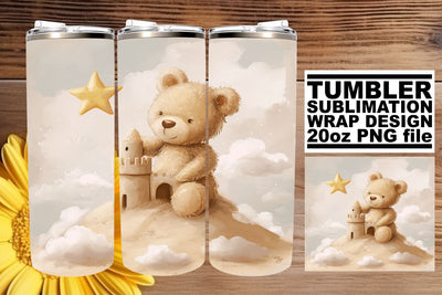 Tumbler Art with Watercolor Nursery Bears Sublimation afrosvg 