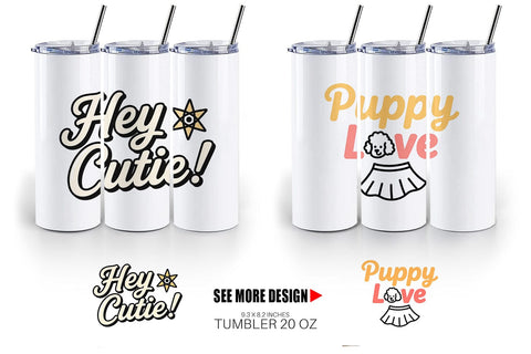 Tumbler Atomic Love 50s Valentine Quotes Sublimation artnoy 