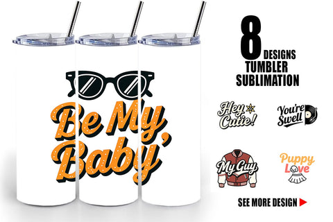 Tumbler Atomic Love 50s Valentine Quotes Sublimation artnoy 