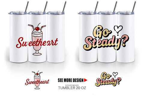Tumbler Atomic Love 50s Valentine Quotes Sublimation artnoy 